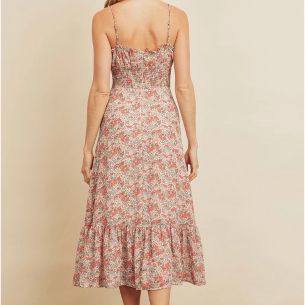 Sweet Rose Ruffled Midi Dress - Picture 2 of 14